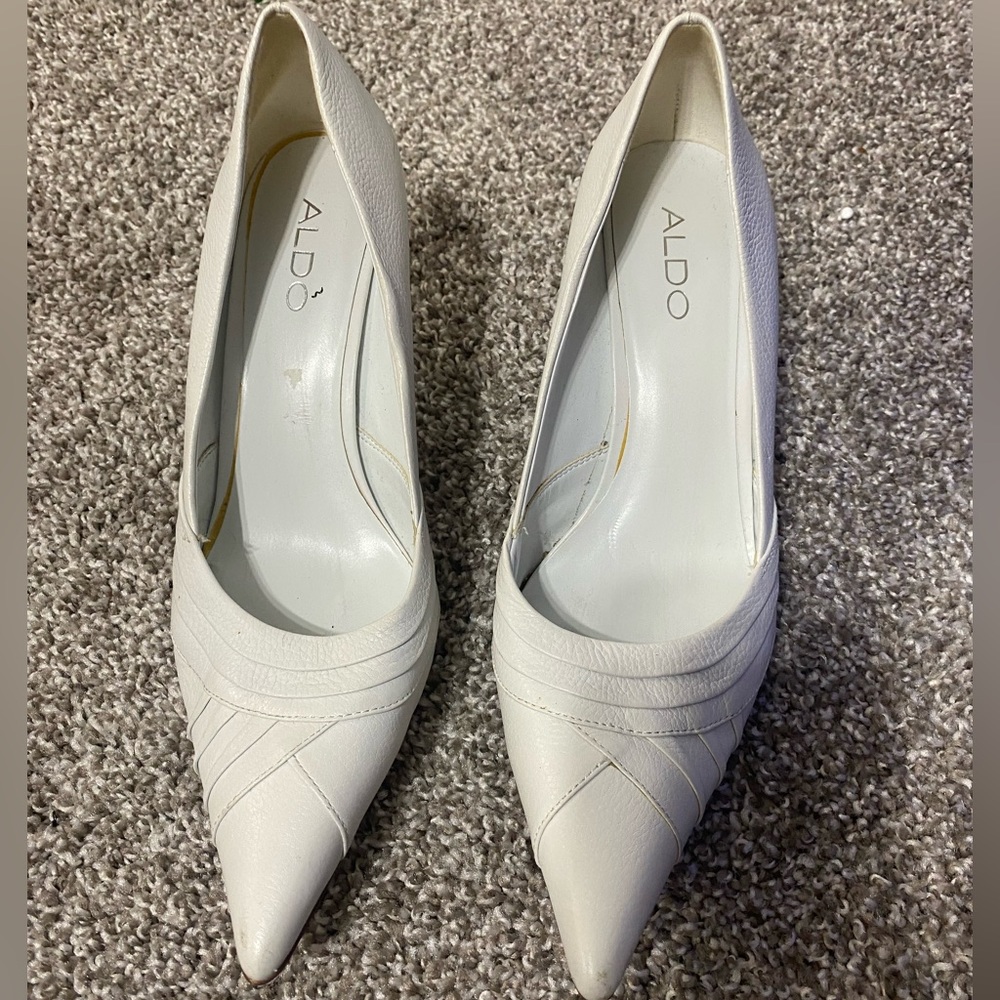 Aldo white heels